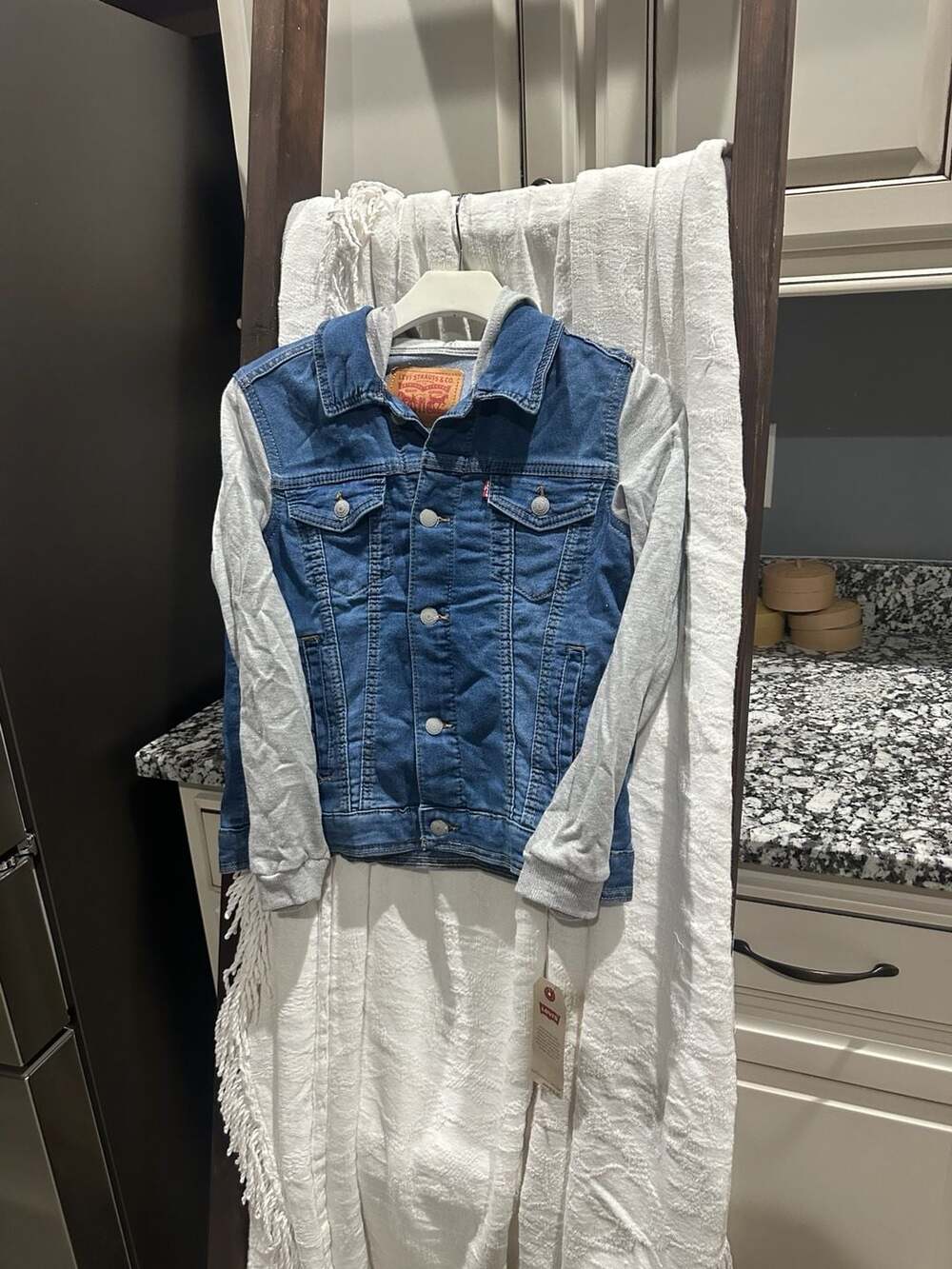 Levi's Hybrid Hooded Trucker Jacket Size M Blue Denim